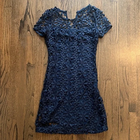 Hollister | Dresses | Hollister Navy Lace Dress | Poshmark